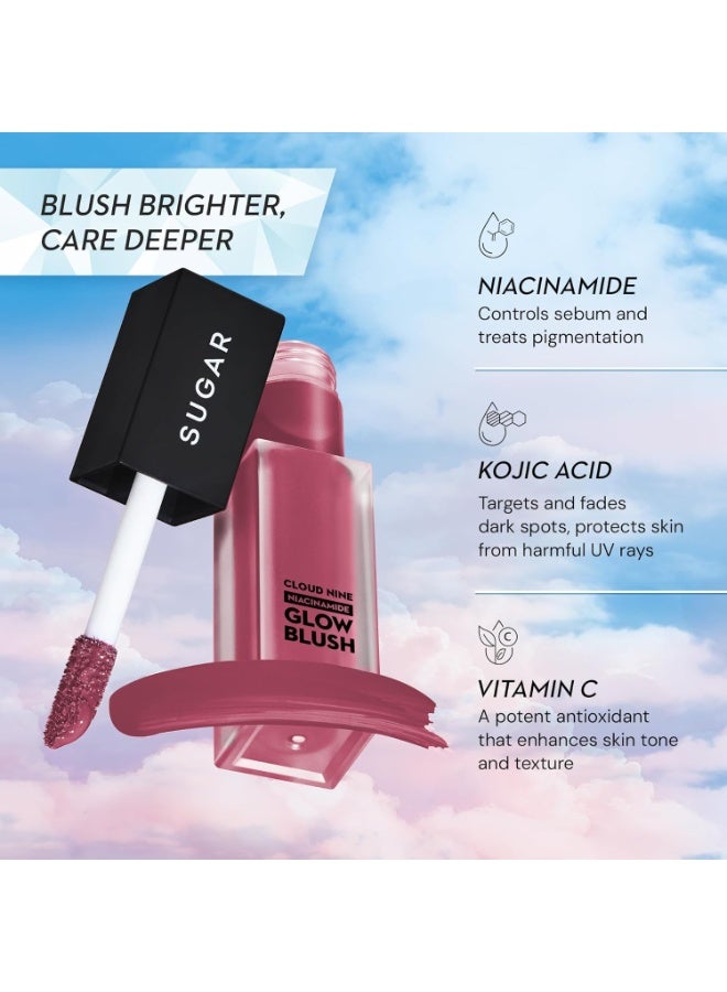 SUGAR Cosmetics Cloud Nine Niacinamide Glow Blush | Long lasting & Ultra-Pigmented | Dewy Finish | 7.6ml - 03 Merry Mauve - Image 4